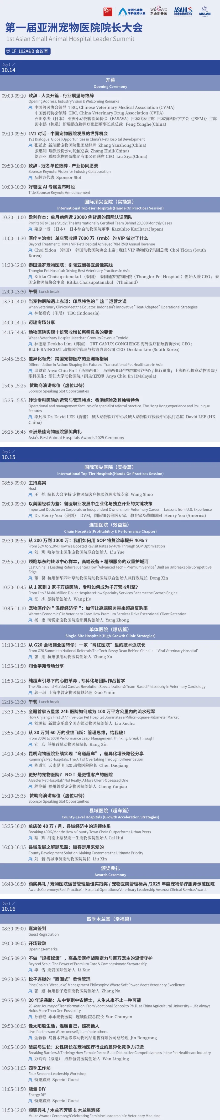 第五届亚洲小动物专科医师大会最新公告